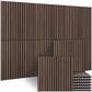 BUBOS Large Acoustic Wall Panels, 6-Pack 24" x 24" x 0.7" Faux Wood Slat Sound Absorbing Panels, High-Density Soundproof Wall Decor for Recording Studio, Home Theater & Gaming Room