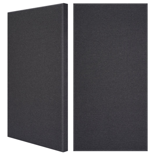 BUBOS 2-Pack Fabric Acoustic Panels with Hanging Hardware, 47.2" x 23.6" x 2" Large Soundproofing Wall Panels, High-Density Sound Absorbing Decor for Home Theater, Studio & Office