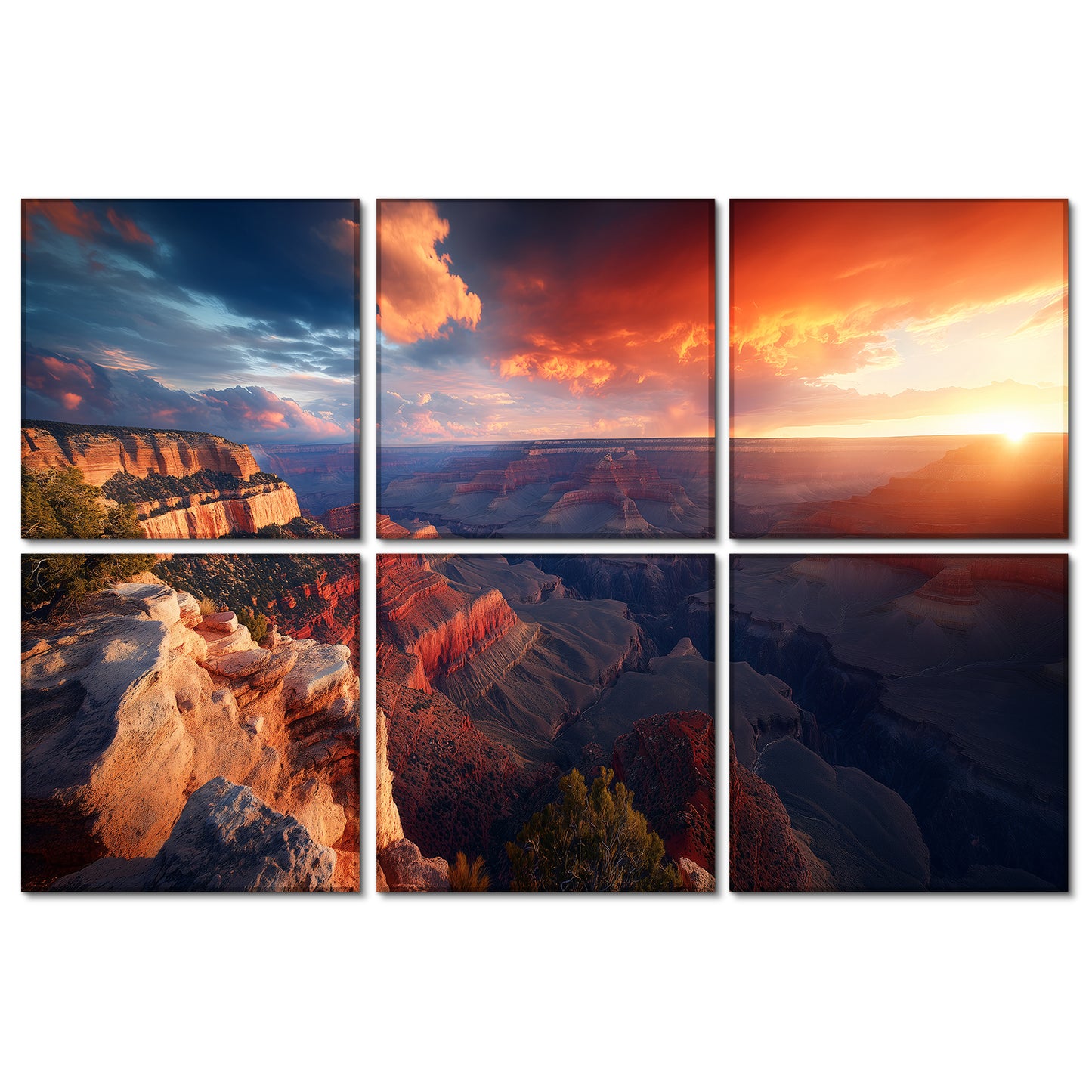 BUBOS 6 Pack Self-Adhesive Acoustic Wall Panel,70.8" x 47.2" Sound Panels Noise Reducing for Wall,Decorative Acoustic Panel Sound Absorbing,Sound Proofing Panel for Studio, Home,Office,Canyon Fire