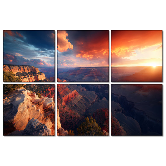 BUBOS 6 Pack Self-Adhesive Acoustic Wall Panel,70.8" x 47.2" Sound Panels Noise Reducing for Wall,Decorative Acoustic Panel Sound Absorbing,Sound Proofing Panel for Studio, Home,Office,Canyon Fire