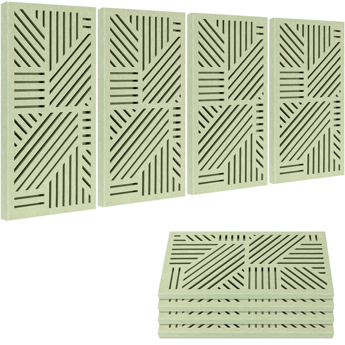 BUBOS 4 Pack Acoustic Wall Panels - Professional Self-Adhesive Sound Absorbing Slotted Cavity Panels for Enhanced Audio Clarity - High-Density Soundproofing for Home Office, Studio, Gaming & Gym
