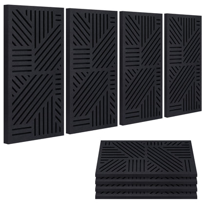BUBOS 4 Pack Acoustic Wall Panels - Professional Self-Adhesive Sound Absorbing Slotted Cavity Panels for Enhanced Audio Clarity - High-Density Soundproofing for Home Office, Studio, Gaming & Gym