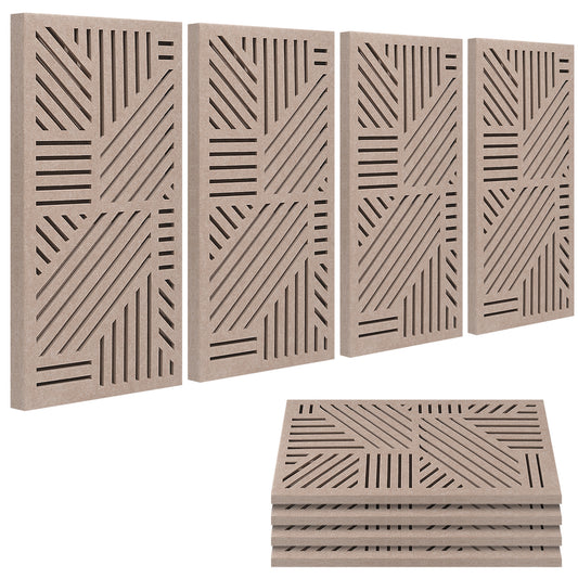 BUBOS 4 Pack Acoustic Wall Panels - Professional Self-Adhesive Sound Absorbing Slotted Cavity Panels for Enhanced Audio Clarity - High-Density Soundproofing for Home Office, Studio, Gaming & Gym