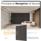 BUBOS Large Acoustic Wall Panels, 6-Pack 24" x 24" x 0.7" Faux Wood Slat Sound Absorbing Panels, High-Density Soundproof Wall Decor for Recording Studio, Home Theater & Gaming Room