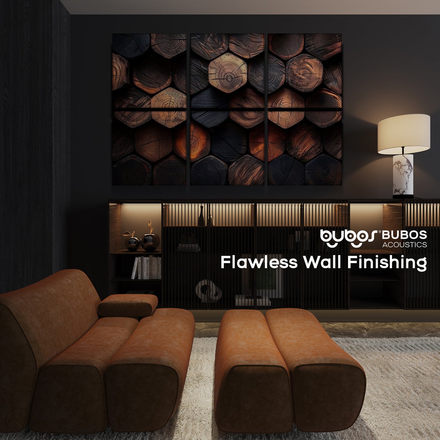 BUBOS 6 Pack Self-Adhesive Acoustic Wall Panel,70.8" x 47.2" Sound Panels Noise Reducing for Wall,Decorative Acoustic Panel Sound Absorbing,Sound Proofing Panel for Studio, Home,Office,Timber Code
