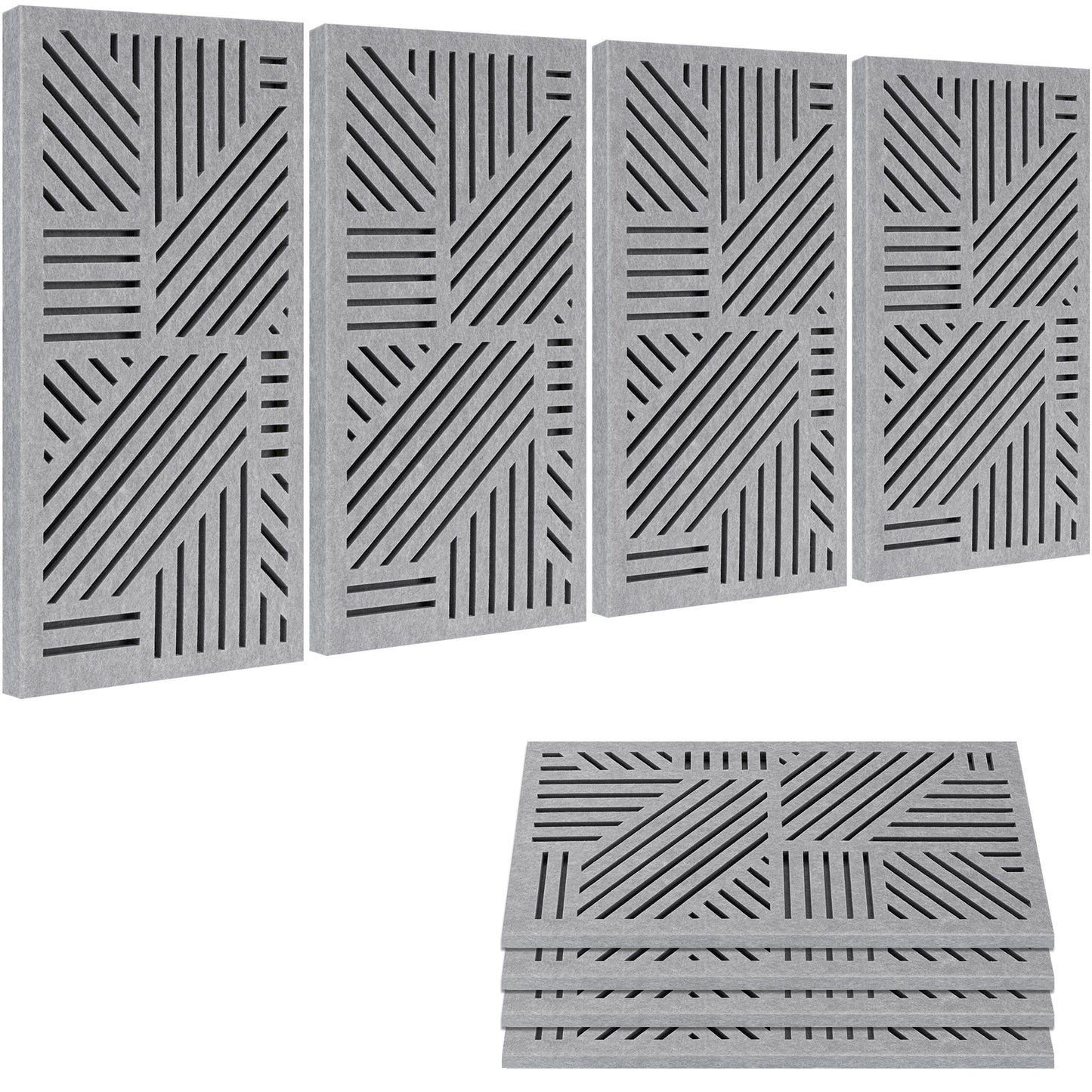 BUBOS 4 Pack Acoustic Wall Panels - Professional Self-Adhesive Sound Absorbing Slotted Cavity Panels for Enhanced Audio Clarity - High-Density Soundproofing for Home Office, Studio, Gaming & Gym