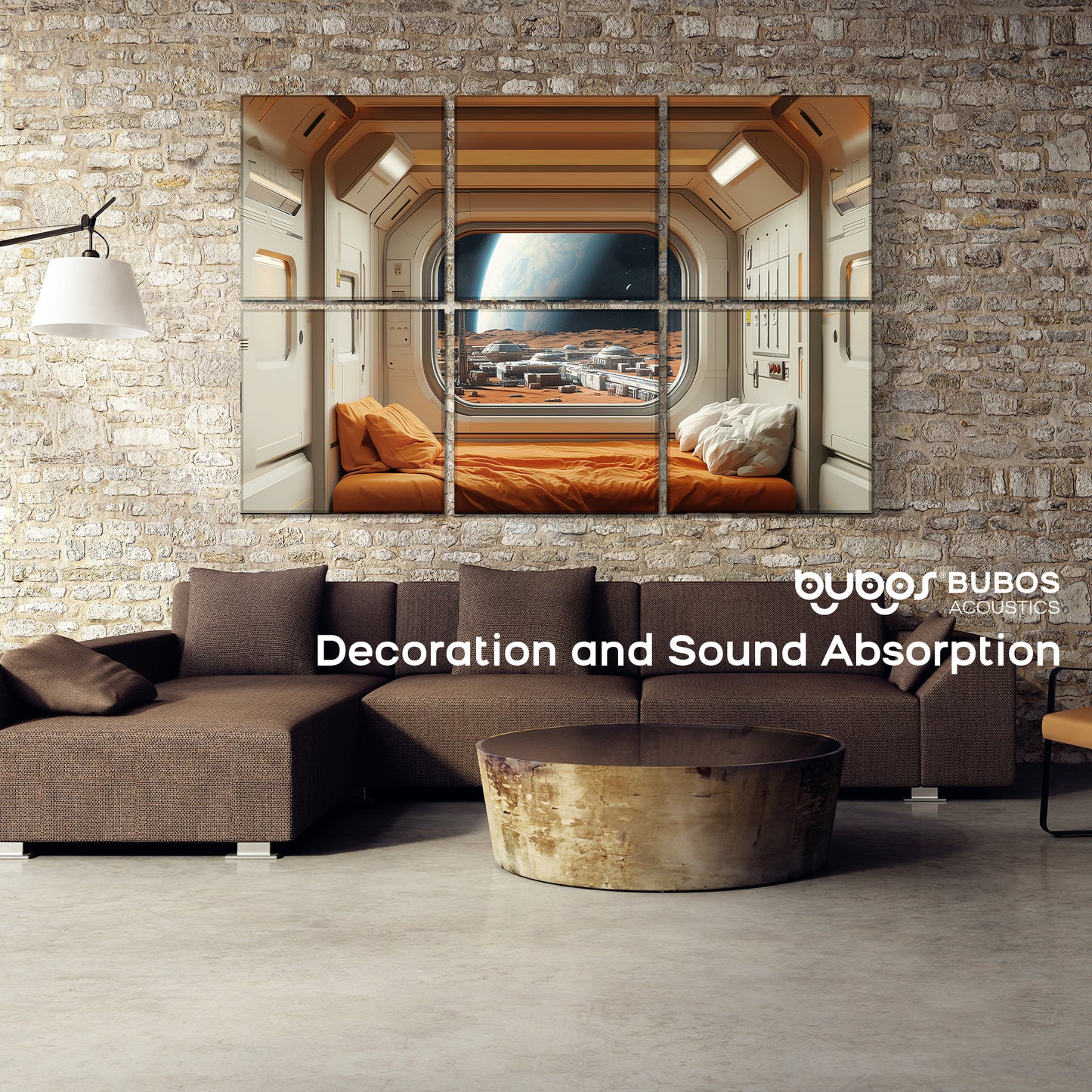 BUBOS 6 Pack Self-Adhesive Acoustic Wall Panels,70.8" x 47.2" Sound Panels Noise Reducing for Wall,Decorative Acoustic Panel Sound Absorbing,Sound Proofing Panel for Studio, Home,Office,Martian Settlers