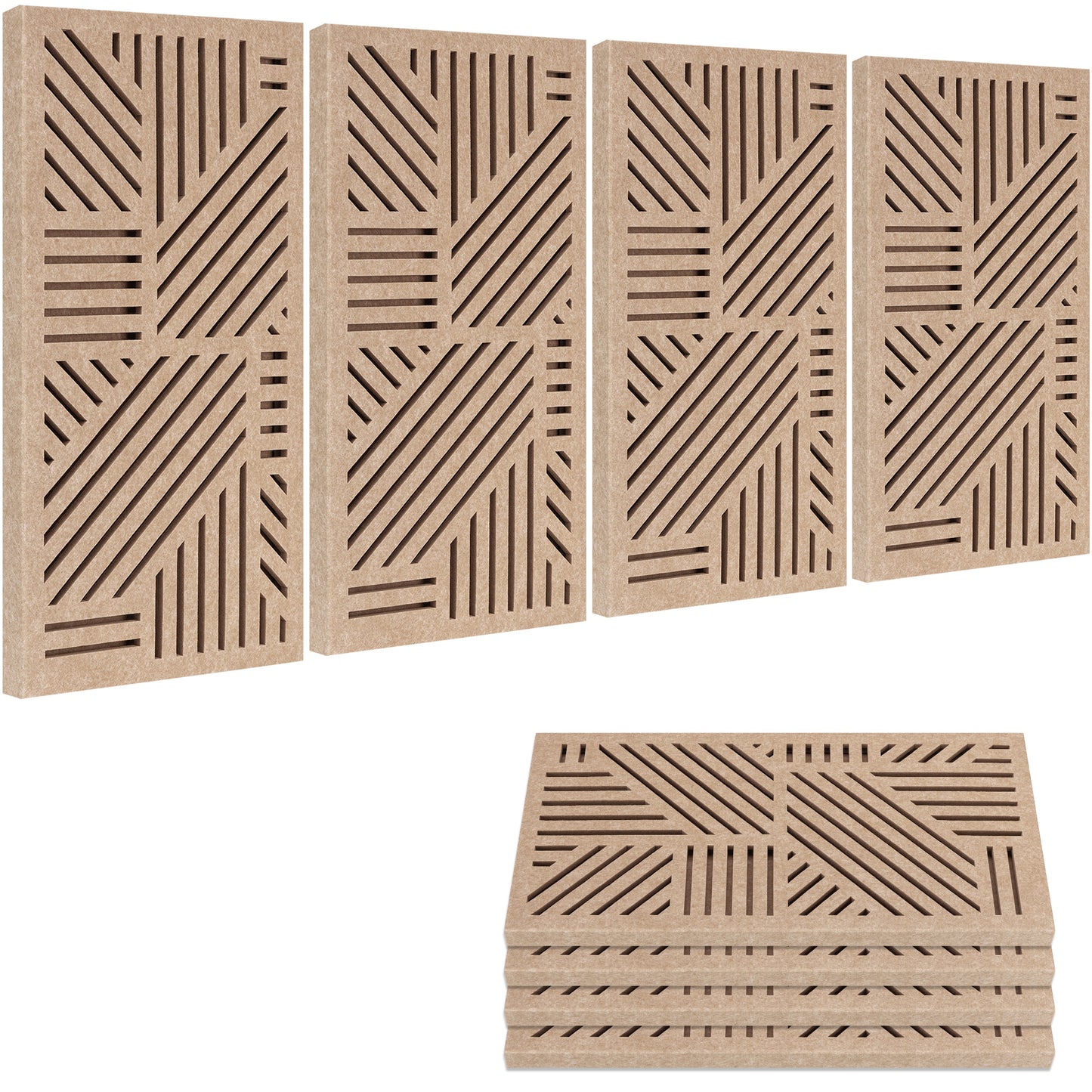BUBOS 4 Pack Acoustic Wall Panels - Professional Self-Adhesive Sound Absorbing Slotted Cavity Panels for Enhanced Audio Clarity - High-Density Soundproofing for Home Office, Studio, Gaming & Gym